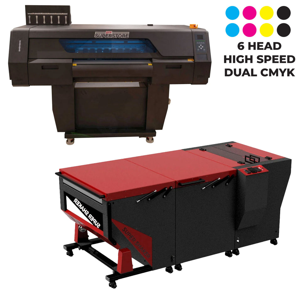 Coyote  24" 6 Head High Speed Dual CMYK DTF Printer with BMAC Industries Super Shaker EXT ** Includes Installation & Training